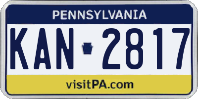PA license plate KAN2817