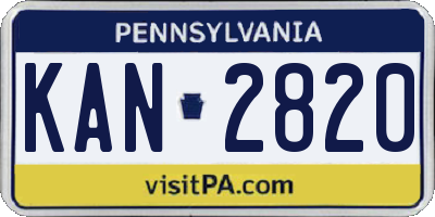 PA license plate KAN2820