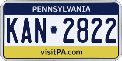 PA license plate KAN2822