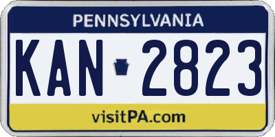 PA license plate KAN2823
