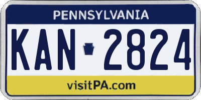 PA license plate KAN2824