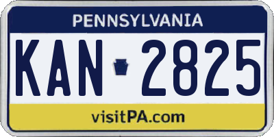 PA license plate KAN2825