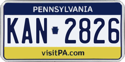 PA license plate KAN2826