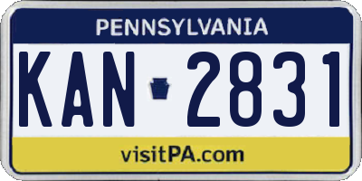 PA license plate KAN2831