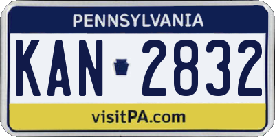 PA license plate KAN2832