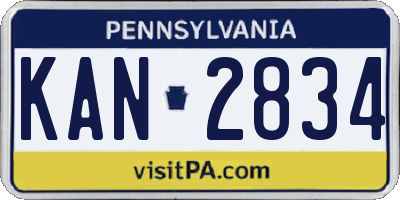 PA license plate KAN2834