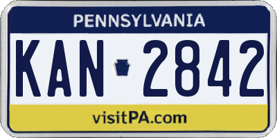 PA license plate KAN2842