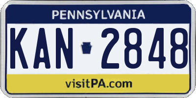 PA license plate KAN2848