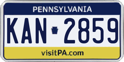 PA license plate KAN2859