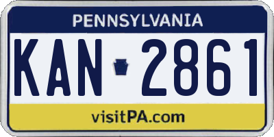 PA license plate KAN2861
