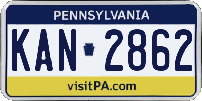 PA license plate KAN2862