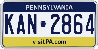 PA license plate KAN2864