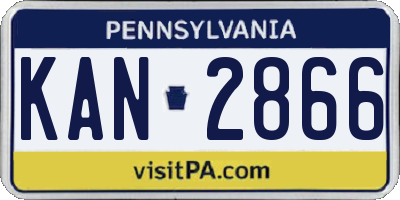 PA license plate KAN2866