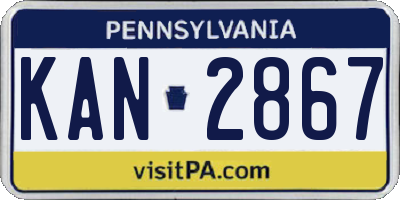 PA license plate KAN2867