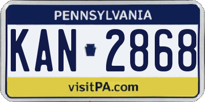 PA license plate KAN2868