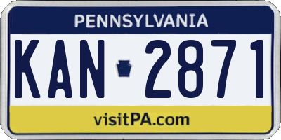 PA license plate KAN2871