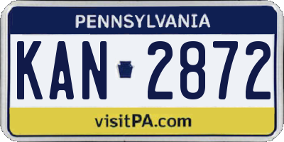 PA license plate KAN2872