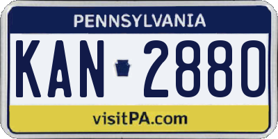 PA license plate KAN2880