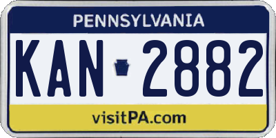 PA license plate KAN2882