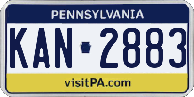 PA license plate KAN2883