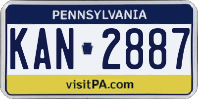 PA license plate KAN2887