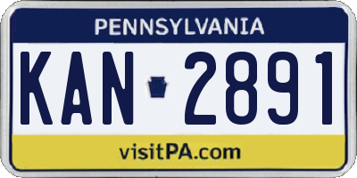 PA license plate KAN2891