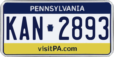 PA license plate KAN2893