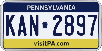 PA license plate KAN2897