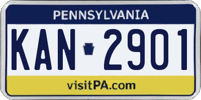 PA license plate KAN2901