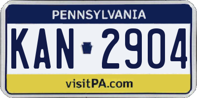 PA license plate KAN2904