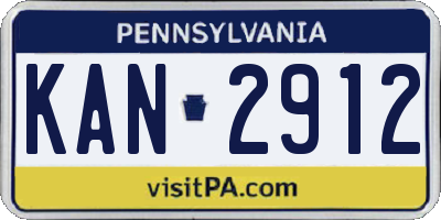 PA license plate KAN2912