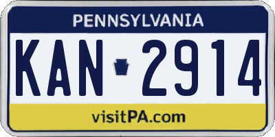 PA license plate KAN2914