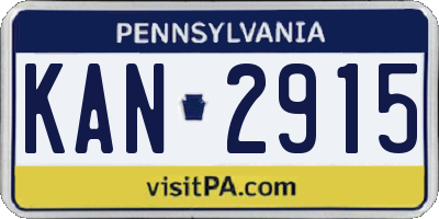 PA license plate KAN2915