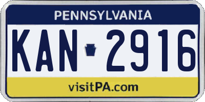 PA license plate KAN2916