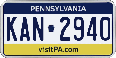 PA license plate KAN2940