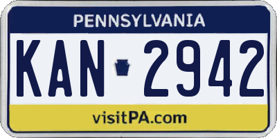 PA license plate KAN2942