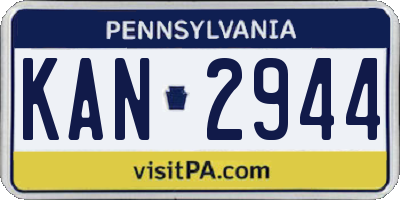 PA license plate KAN2944