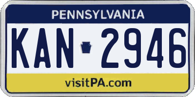 PA license plate KAN2946