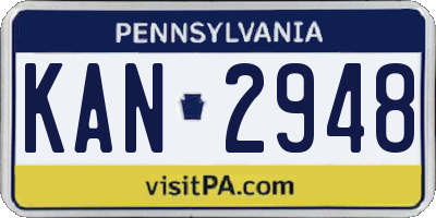 PA license plate KAN2948