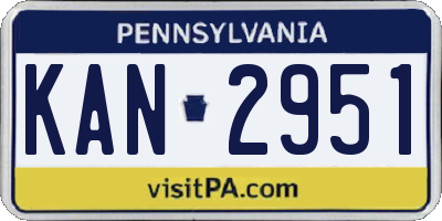 PA license plate KAN2951