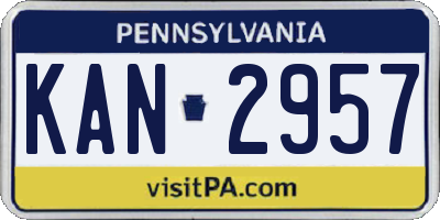 PA license plate KAN2957