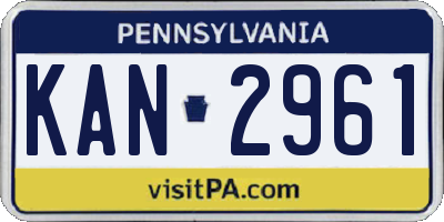 PA license plate KAN2961