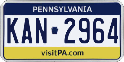 PA license plate KAN2964