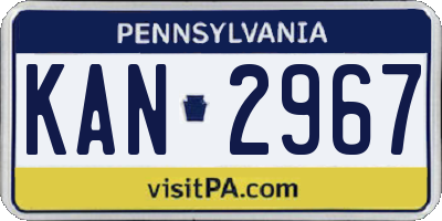 PA license plate KAN2967