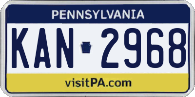 PA license plate KAN2968