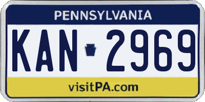 PA license plate KAN2969