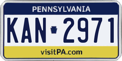 PA license plate KAN2971