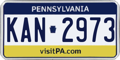 PA license plate KAN2973