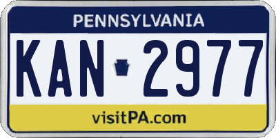 PA license plate KAN2977