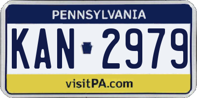 PA license plate KAN2979